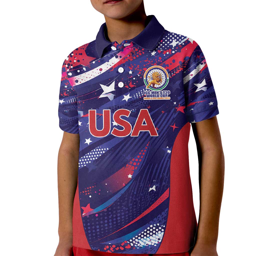 Custom United States Cricket Spirit 2026 Kid Polo Shirt World T20 Edition - Wonder Print Shop