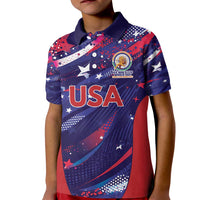 Custom United States Cricket Spirit 2026 Kid Polo Shirt World T20 Edition - Wonder Print Shop