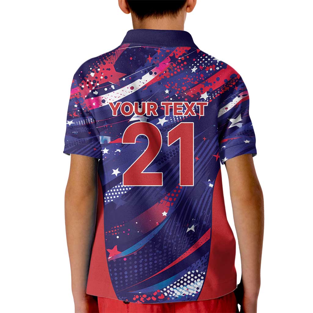 Custom United States Cricket Spirit 2026 Kid Polo Shirt World T20 Edition - Wonder Print Shop