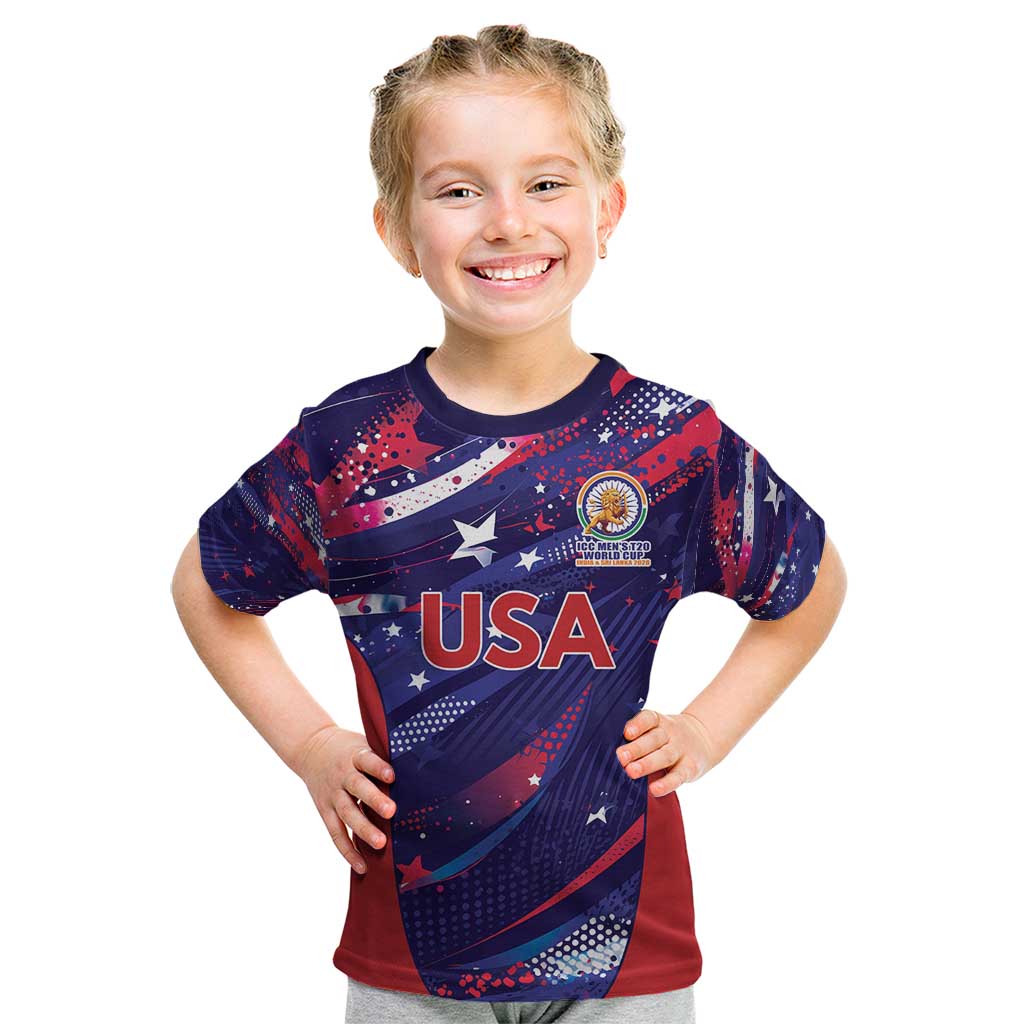 Custom United States Cricket Spirit 2026 Kid T Shirt World T20 Edition - Wonder Print Shop