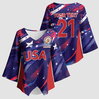 Custom United States Cricket Spirit 2026 Kimono Sleeve Blouse World T20 Edition - Wonder Print Shop