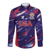 Custom United States Cricket Spirit 2026 Long Sleeve Button Shirt World T20 Edition - Wonder Print Shop