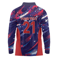 Custom United States Cricket Spirit 2026 Long Sleeve Polo Shirt World T20 Edition - Wonder Print Shop