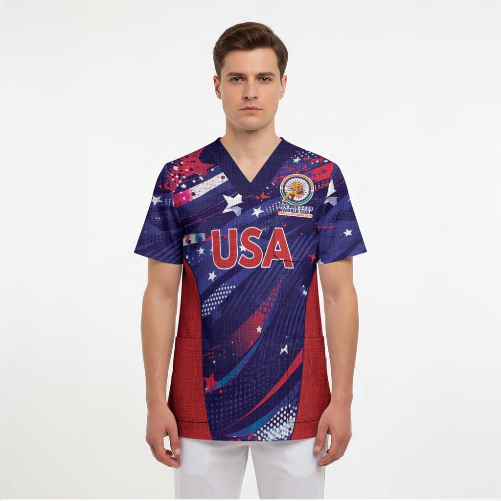 Custom United States Cricket Spirit 2026 Scrub Top World T20 Edition - Wonder Print Shop