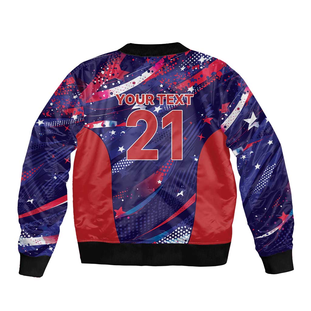 Custom United States Cricket Spirit 2026 Sleeve Zip Bomber Jacket World T20 Edition - Wonder Print Shop