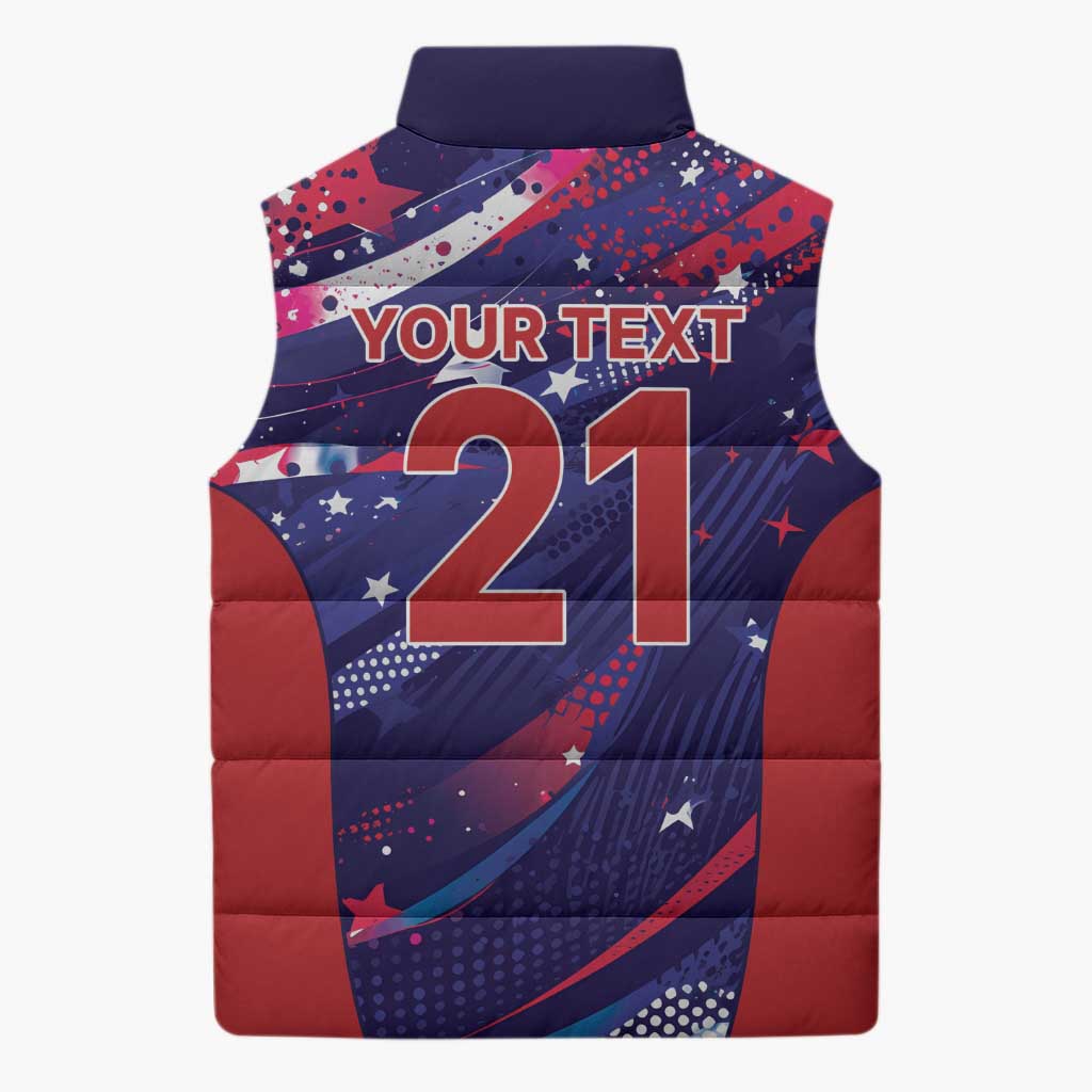 Custom United States Cricket Spirit 2026 Sleeveless Puffer Jacket World T20 Edition - Wonder Print Shop