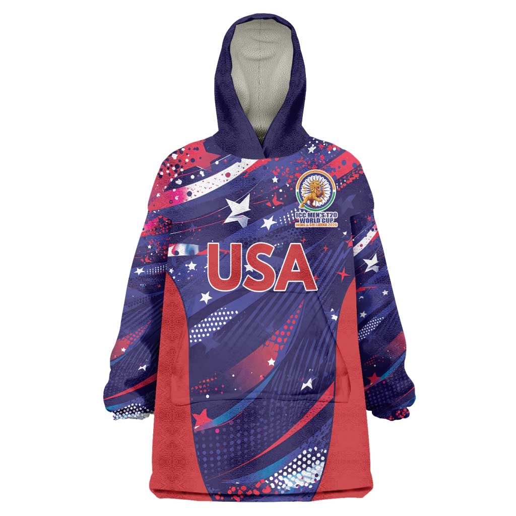 Custom United States Cricket Spirit 2026 Wearable Blanket Hoodie World T20 Edition - Wonder Print Shop