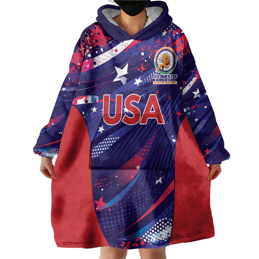 Custom United States Cricket Spirit 2026 Wearable Blanket Hoodie World T20 Edition - Wonder Print Shop