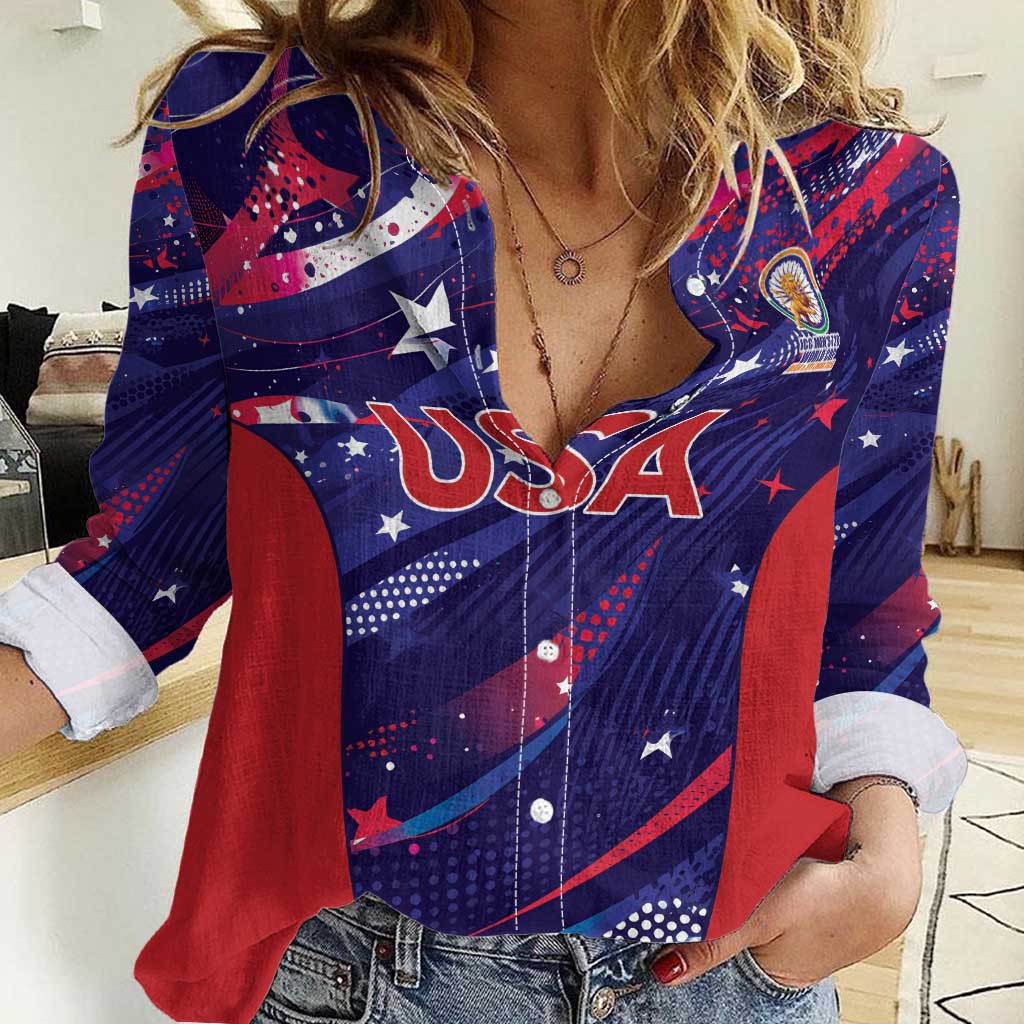 Custom United States Cricket Spirit 2026 Women Casual Shirt World T20 Edition - Wonder Print Shop