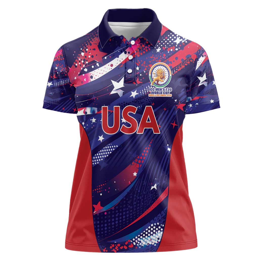 Custom United States Cricket Spirit 2026 Women Polo Shirt World T20 Edition - Wonder Print Shop