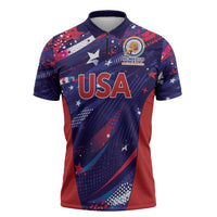 Custom United States Cricket Spirit 2026 Zipper Polo Shirt World T20 Edition - Wonder Print Shop
