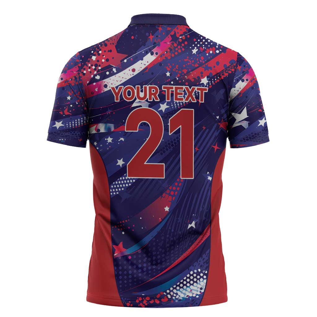 Custom United States Cricket Spirit 2026 Zipper Polo Shirt World T20 Edition - Wonder Print Shop