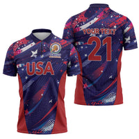 Custom United States Cricket Spirit 2026 Zipper Polo Shirt World T20 Edition - Wonder Print Shop