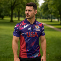 Custom United States Cricket Spirit 2026 Zipper Polo Shirt World T20 Edition - Wonder Print Shop
