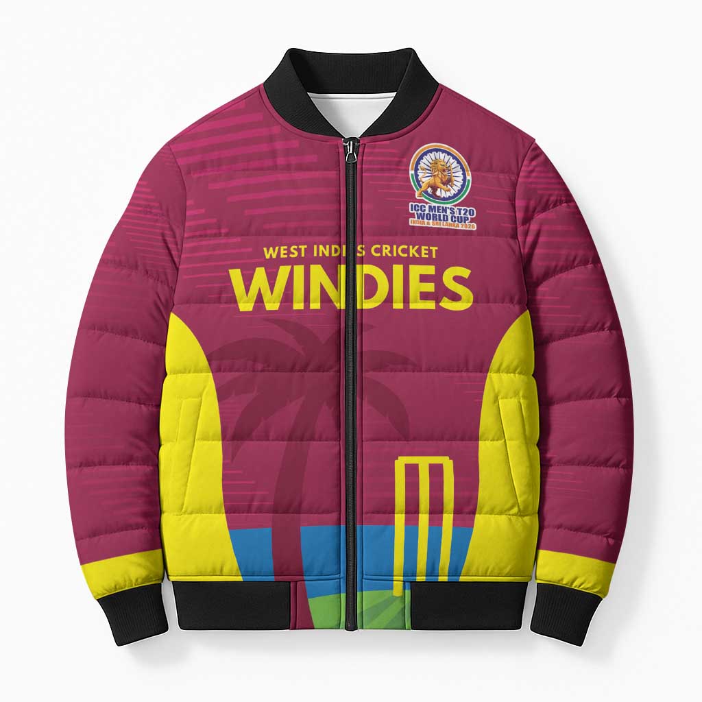 Custom West Indies Cricket Spirit 2026 Bomber Puffer Jacket World T20 Edition - Wonder Print Shop