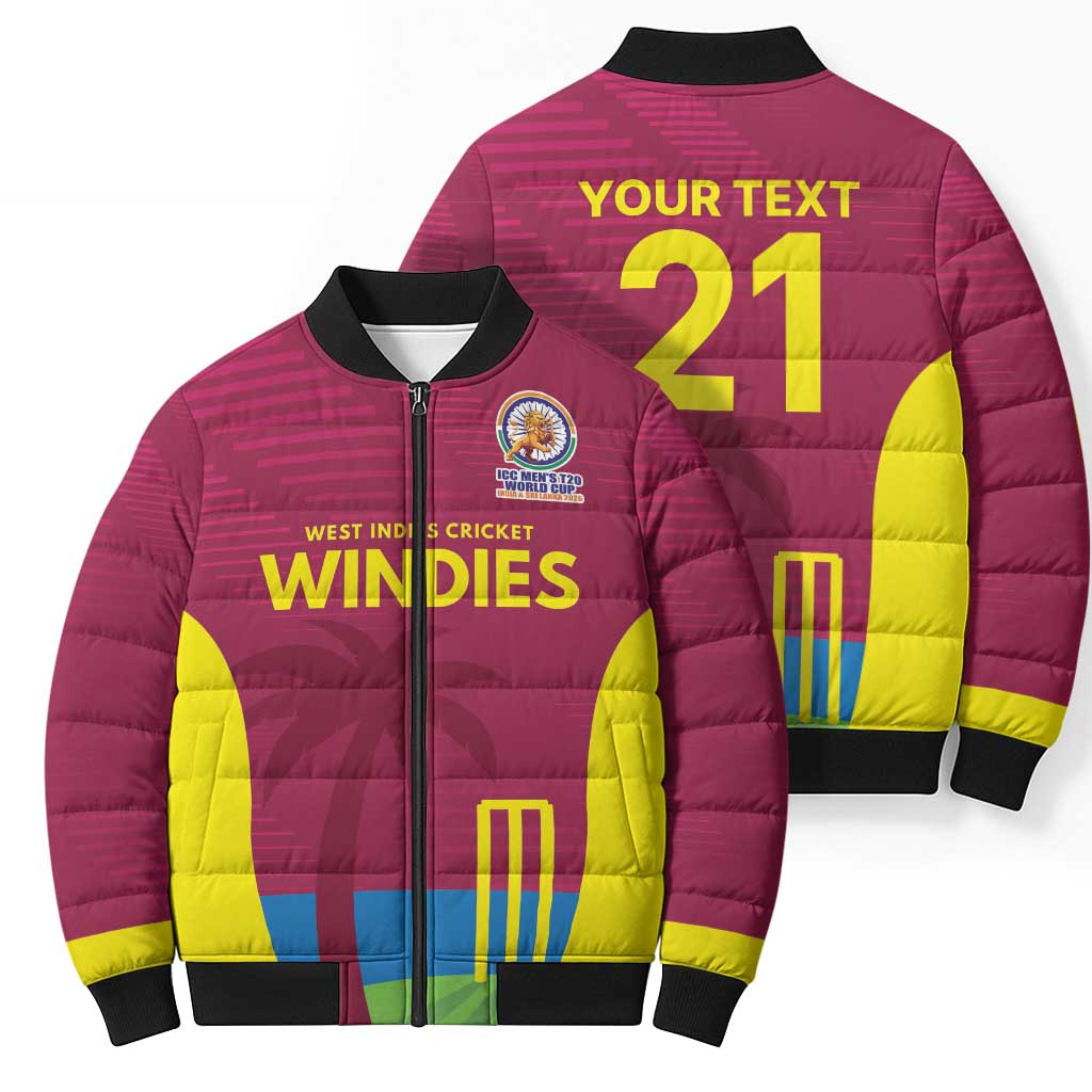 Custom West Indies Cricket Spirit 2026 Bomber Puffer Jacket World T20 Edition - Wonder Print Shop
