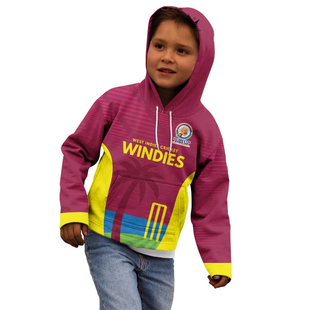 Custom West Indies Cricket Spirit 2026 Kid Hoodie World T20 Edition - Wonder Print Shop