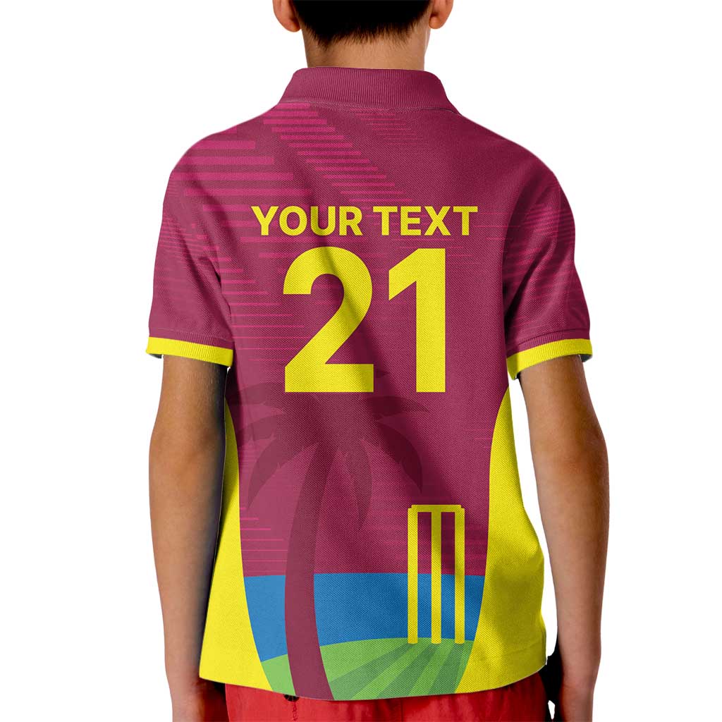Custom West Indies Cricket Spirit 2026 Kid Polo Shirt World T20 Edition - Wonder Print Shop