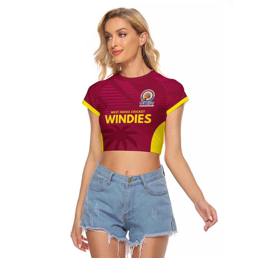 Custom West Indies Cricket Spirit 2026 Raglan Cropped T Shirt World T20 Edition - Wonder Print Shop