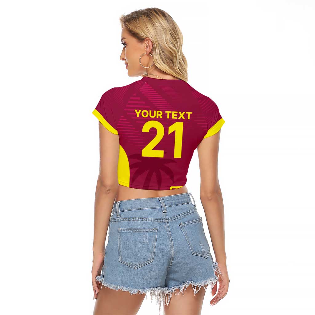 Custom West Indies Cricket Spirit 2026 Raglan Cropped T Shirt World T20 Edition - Wonder Print Shop