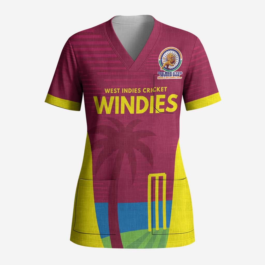 Custom West Indies Cricket Spirit 2026 Scrub Top World T20 Edition - Wonder Print Shop