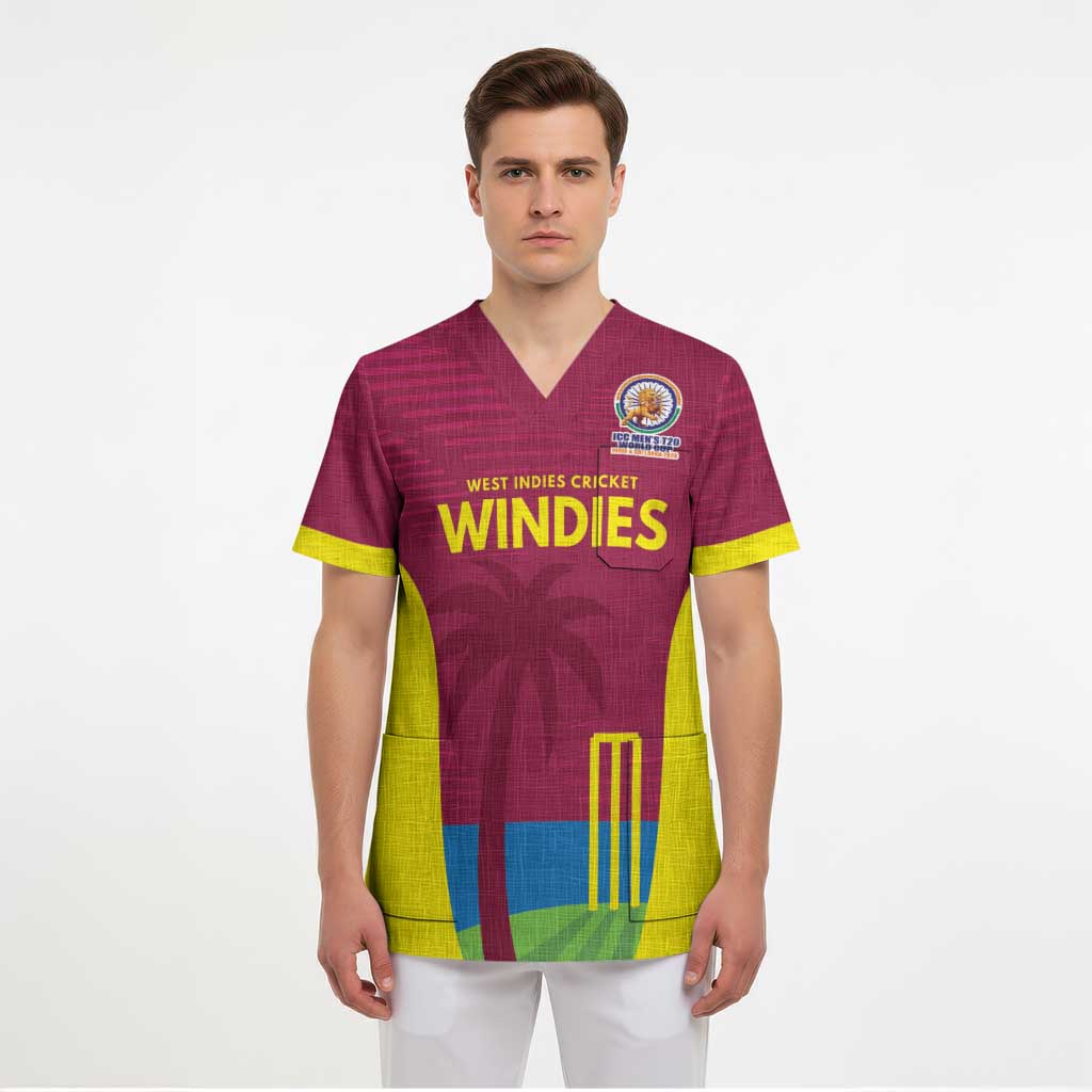 Custom West Indies Cricket Spirit 2026 Scrub Top World T20 Edition - Wonder Print Shop