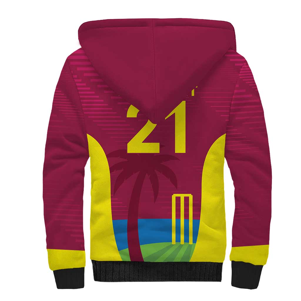 Custom West Indies Cricket Spirit 2026 Sherpa Hoodie World T20 Edition - Wonder Print Shop