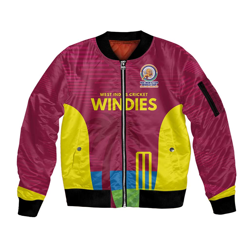 Custom West Indies Cricket Spirit 2026 Sleeve Zip Bomber Jacket World T20 Edition - Wonder Print Shop