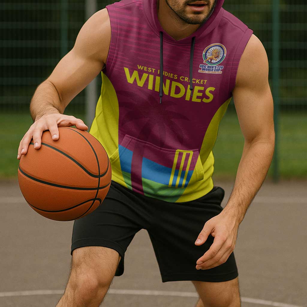 Custom West Indies Cricket Spirit 2026 Sleeveless Hoodie World T20 Edition - Wonder Print Shop