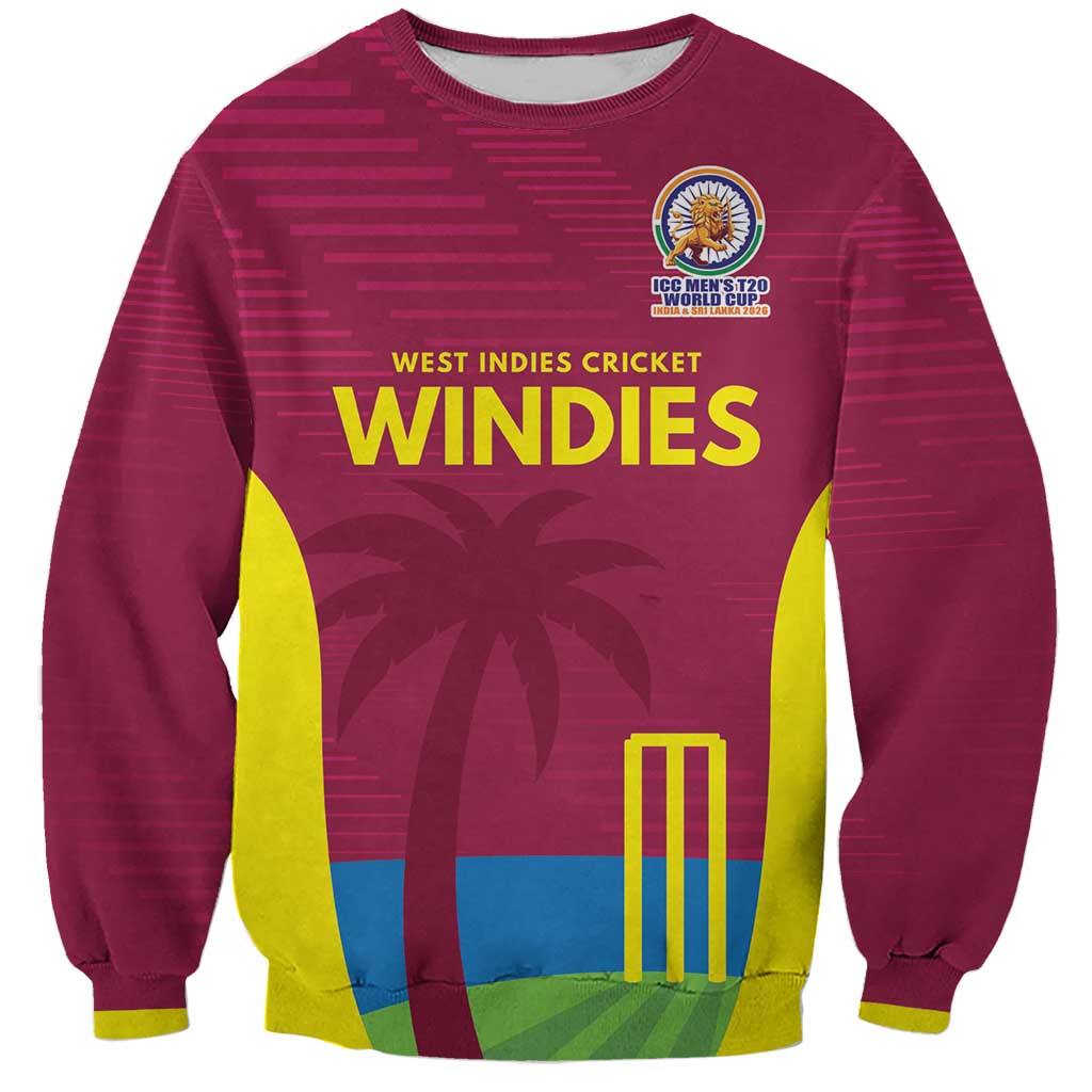 Custom West Indies Cricket Spirit 2026 Sweatshirt World T20 Edition - Wonder Print Shop