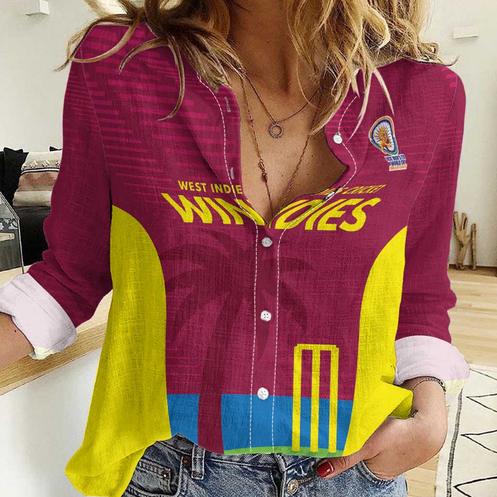 Custom West Indies Cricket Spirit 2026 Women Casual Shirt World T20 Edition - Wonder Print Shop