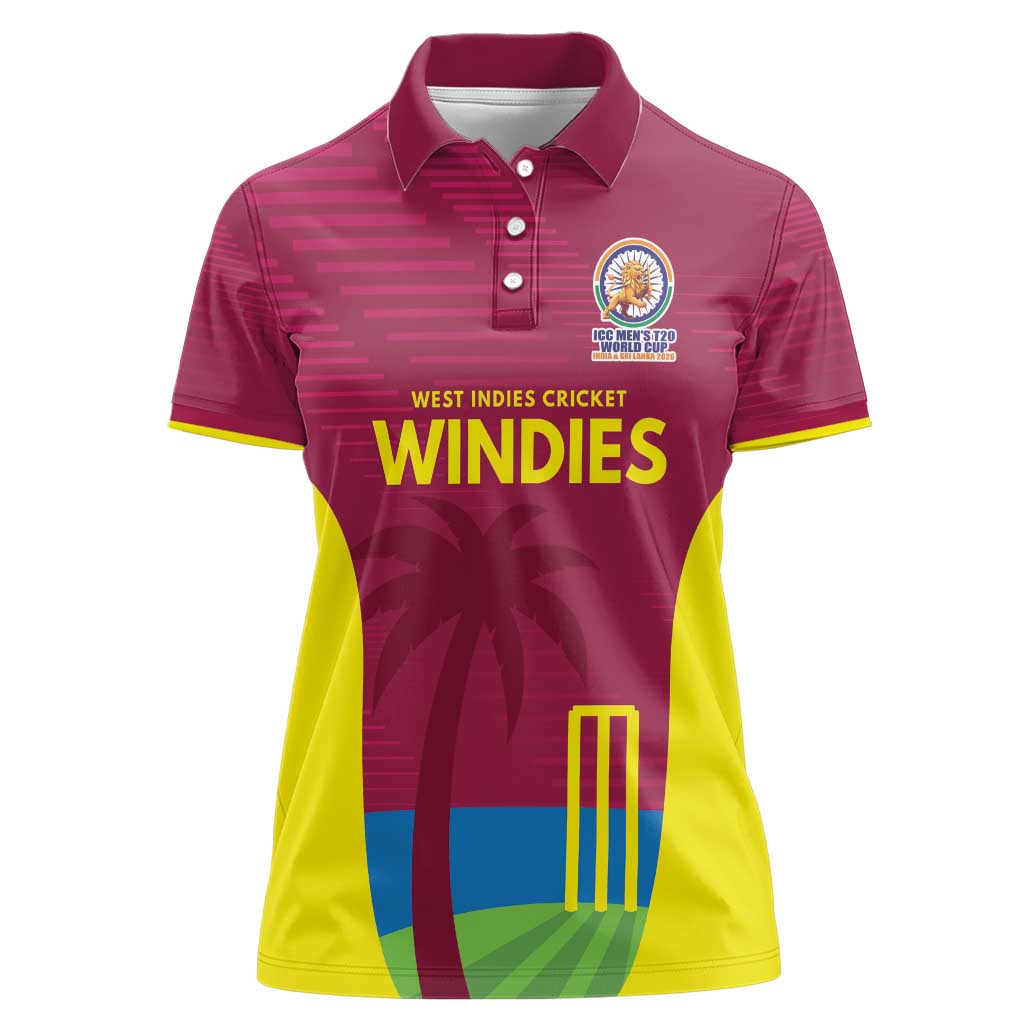 Custom West Indies Cricket Spirit 2026 Women Polo Shirt World T20 Edition - Wonder Print Shop