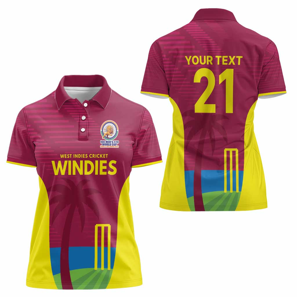 Custom West Indies Cricket Spirit 2026 Women Polo Shirt World T20 Edition - Wonder Print Shop