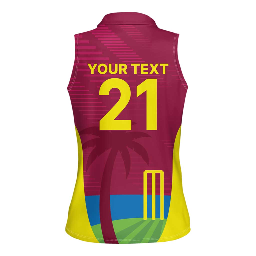 Custom West Indies Cricket Spirit 2026 Women Sleeveless Polo Shirt World T20 Edition - Wonder Print Shop