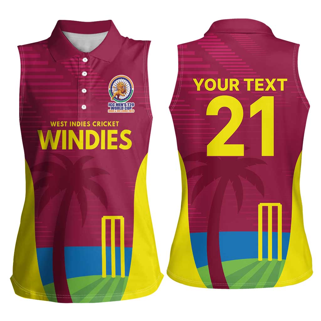 Custom West Indies Cricket Spirit 2026 Women Sleeveless Polo Shirt World T20 Edition - Wonder Print Shop