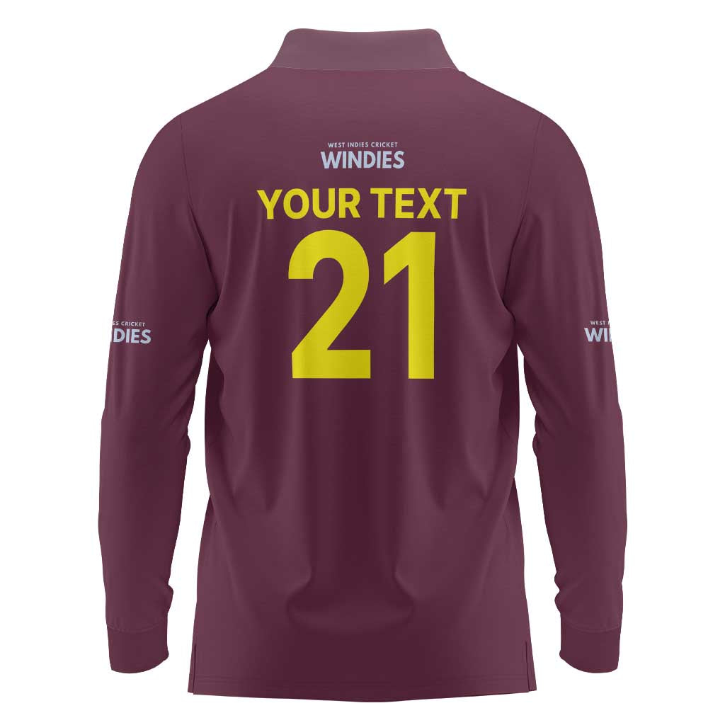 Custom West Indies 1999 Retro Long Sleeve Polo Shirt Classic Champion Vintage - Wonder Print Shop