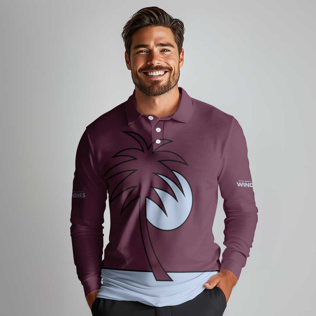 Custom West Indies 1999 Retro Long Sleeve Polo Shirt Classic Champion Vintage - Wonder Print Shop