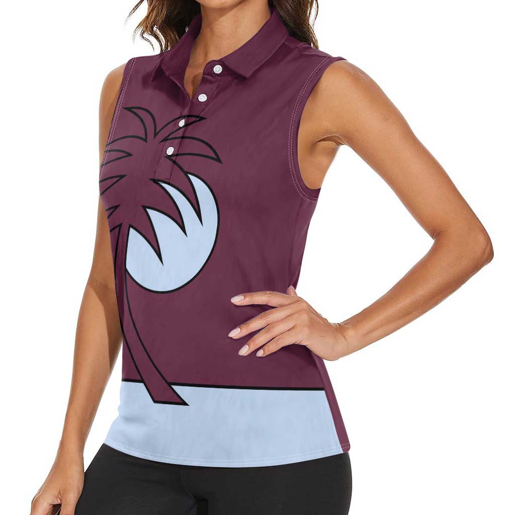 Custom West Indies 1999 Retro Women Sleeveless Polo Shirt Classic Champion Vintage - Wonder Print Shop