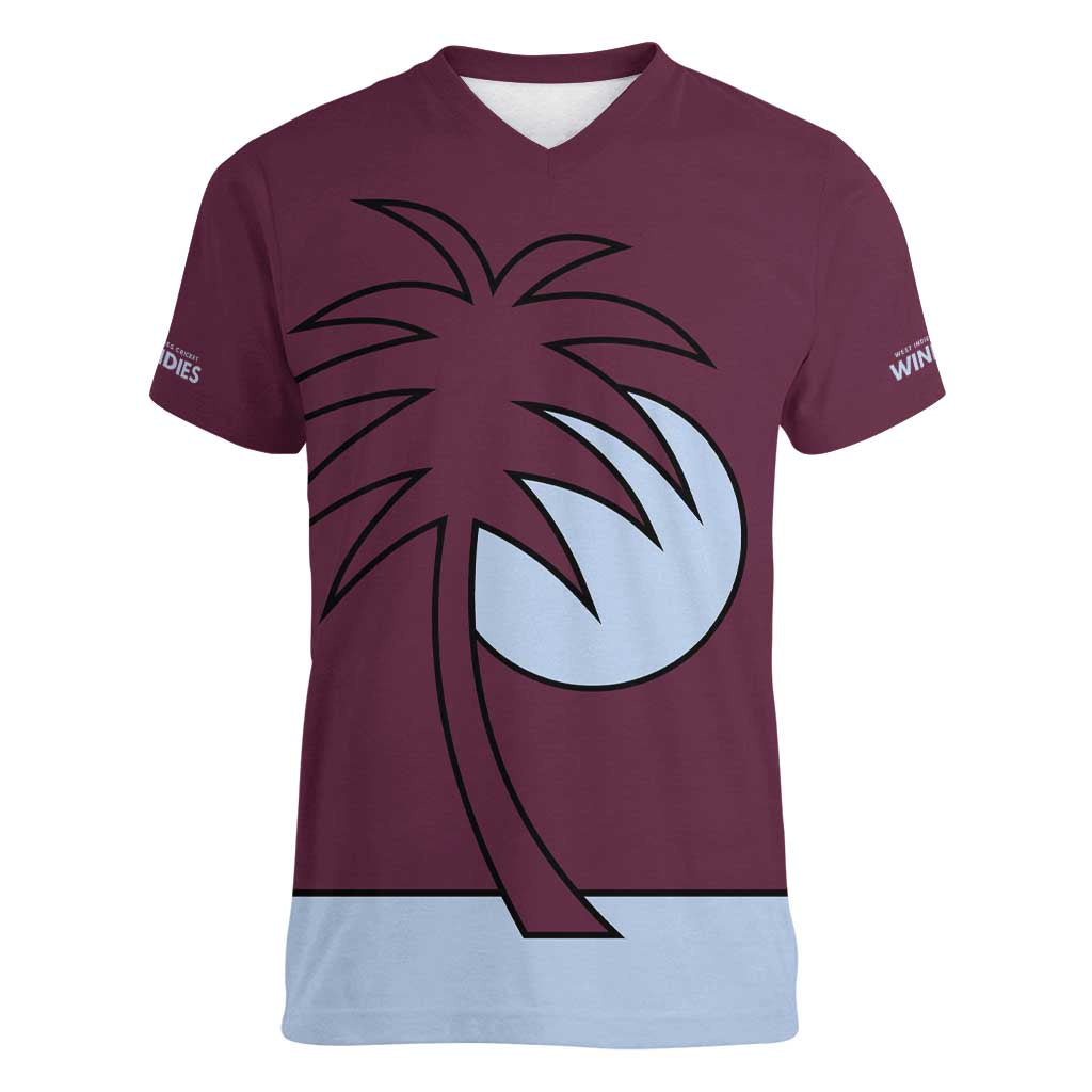 Custom West Indies 1999 Retro Women V-Neck T-Shirt Classic Champion Vintage - Wonder Print Shop