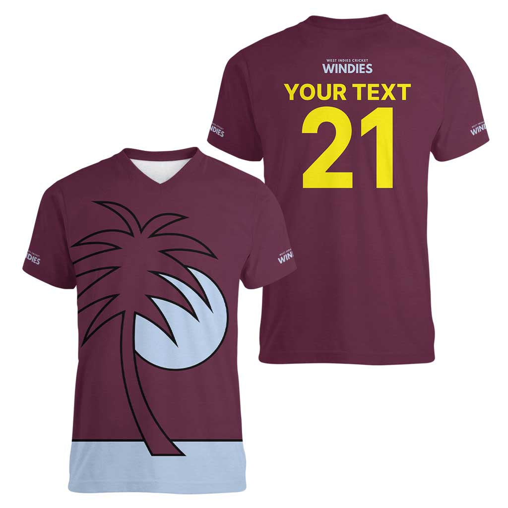 Custom West Indies 1999 Retro Women V-Neck T-Shirt Classic Champion Vintage - Wonder Print Shop