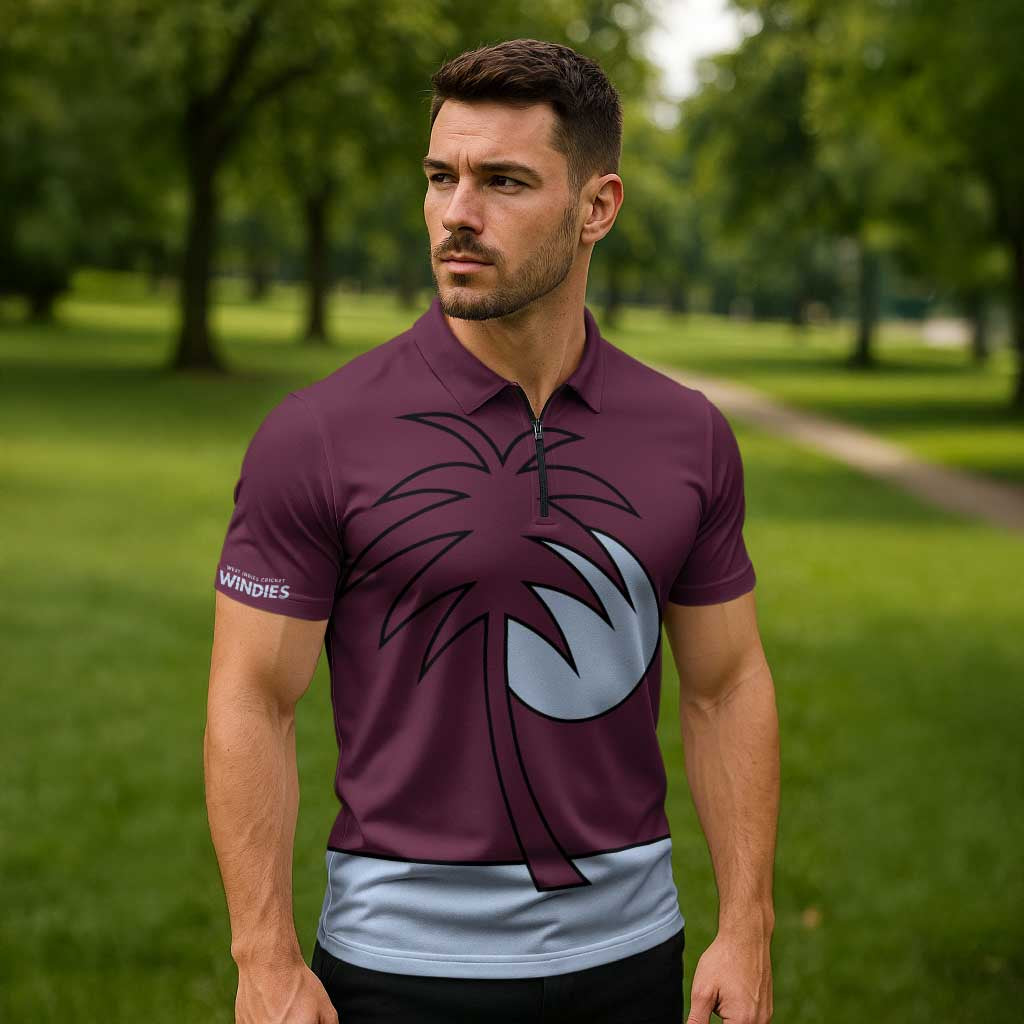 Custom West Indies 1999 Retro Zipper Polo Shirt Classic Champion Vintage - Wonder Print Shop