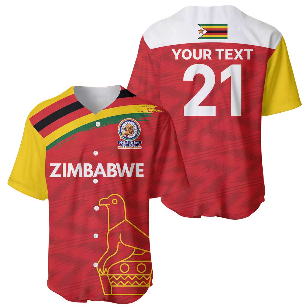Custom Zimbabwe Cricket Spirit 2026 Baseball Jersey World T20 Edition - Wonder Print Shop