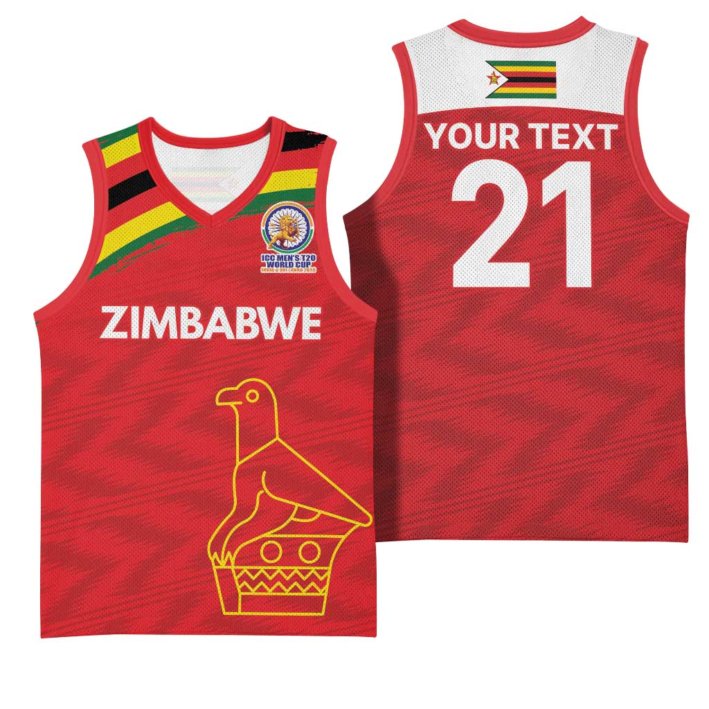 Custom Zimbabwe Cricket Spirit 2026 Basketball Jersey World T20 Edition - Wonder Print Shop