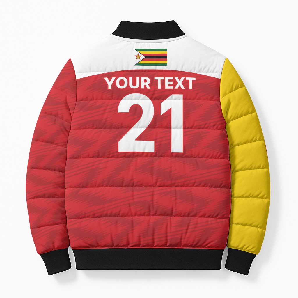 Custom Zimbabwe Cricket Spirit 2026 Bomber Puffer Jacket World T20 Edition - Wonder Print Shop