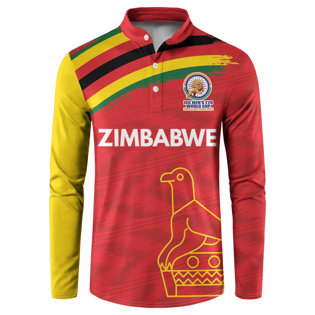 Custom Zimbabwe Cricket Spirit 2026 Button Sweatshirt World T20 Edition - Wonder Print Shop