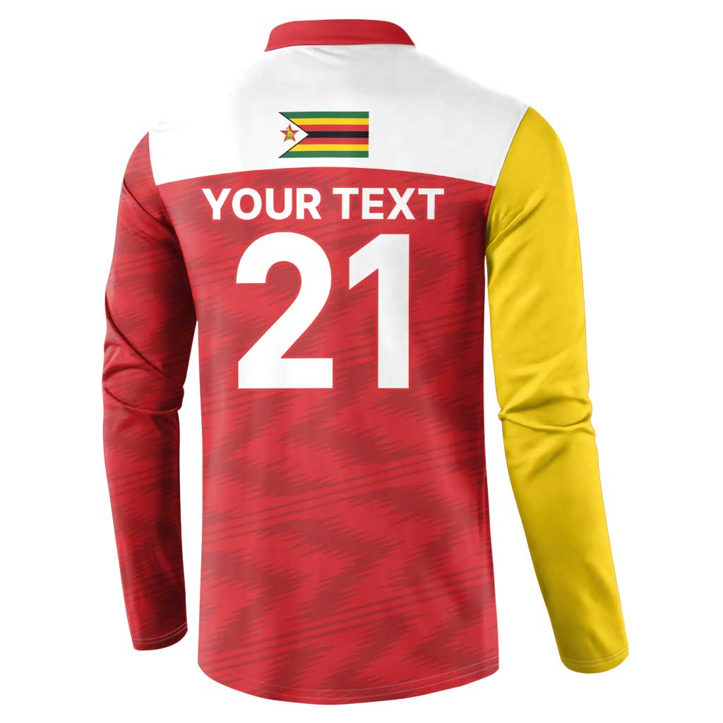 Custom Zimbabwe Cricket Spirit 2026 Button Sweatshirt World T20 Edition - Wonder Print Shop