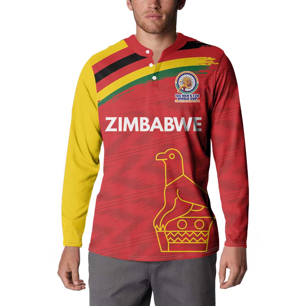 Custom Zimbabwe Cricket Spirit 2026 Button Sweatshirt World T20 Edition - Wonder Print Shop