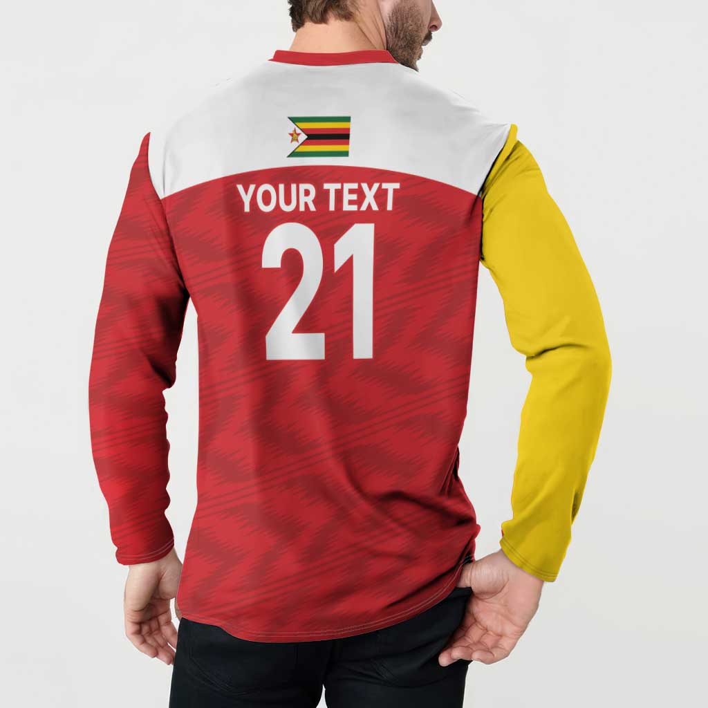 Custom Zimbabwe Cricket Spirit 2026 Button Sweatshirt World T20 Edition - Wonder Print Shop