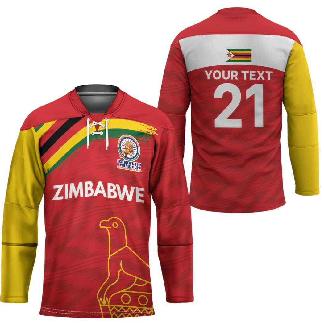 Custom Zimbabwe Cricket Spirit 2026 Hockey Jersey World T20 Edition - Wonder Print Shop