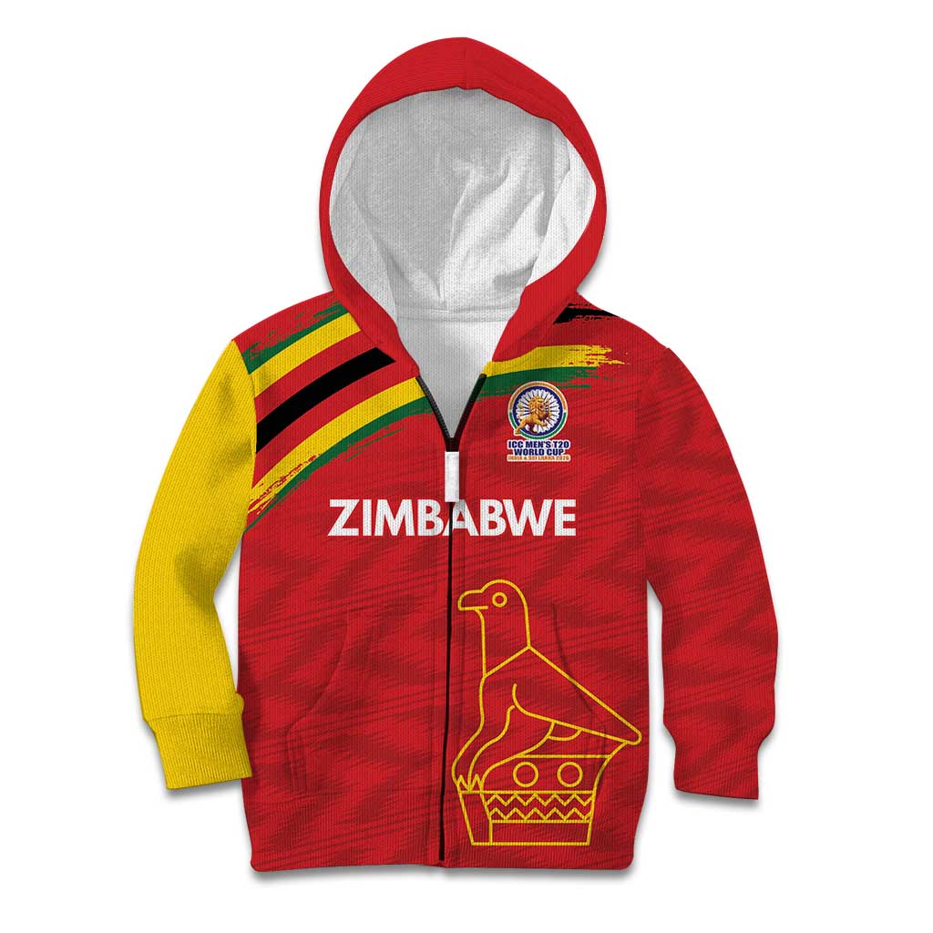 Custom Zimbabwe Cricket Spirit 2026 Kid Hoodie World T20 Edition - Wonder Print Shop